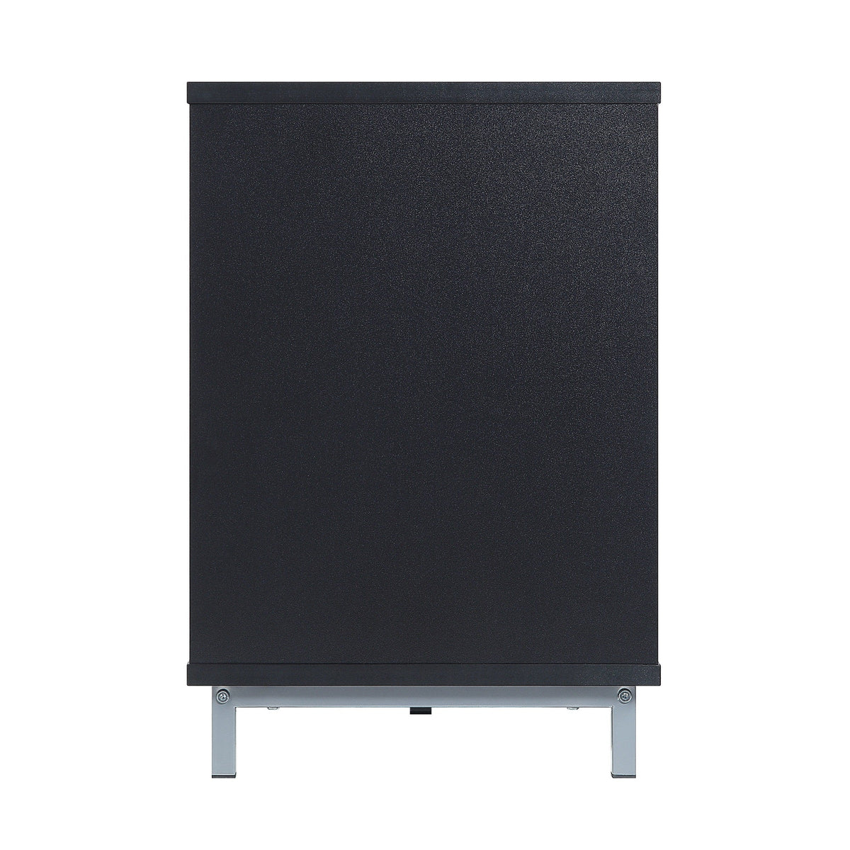 Firey 60" TV Stand/Fireplace with Glass Shelves - Black Gloss