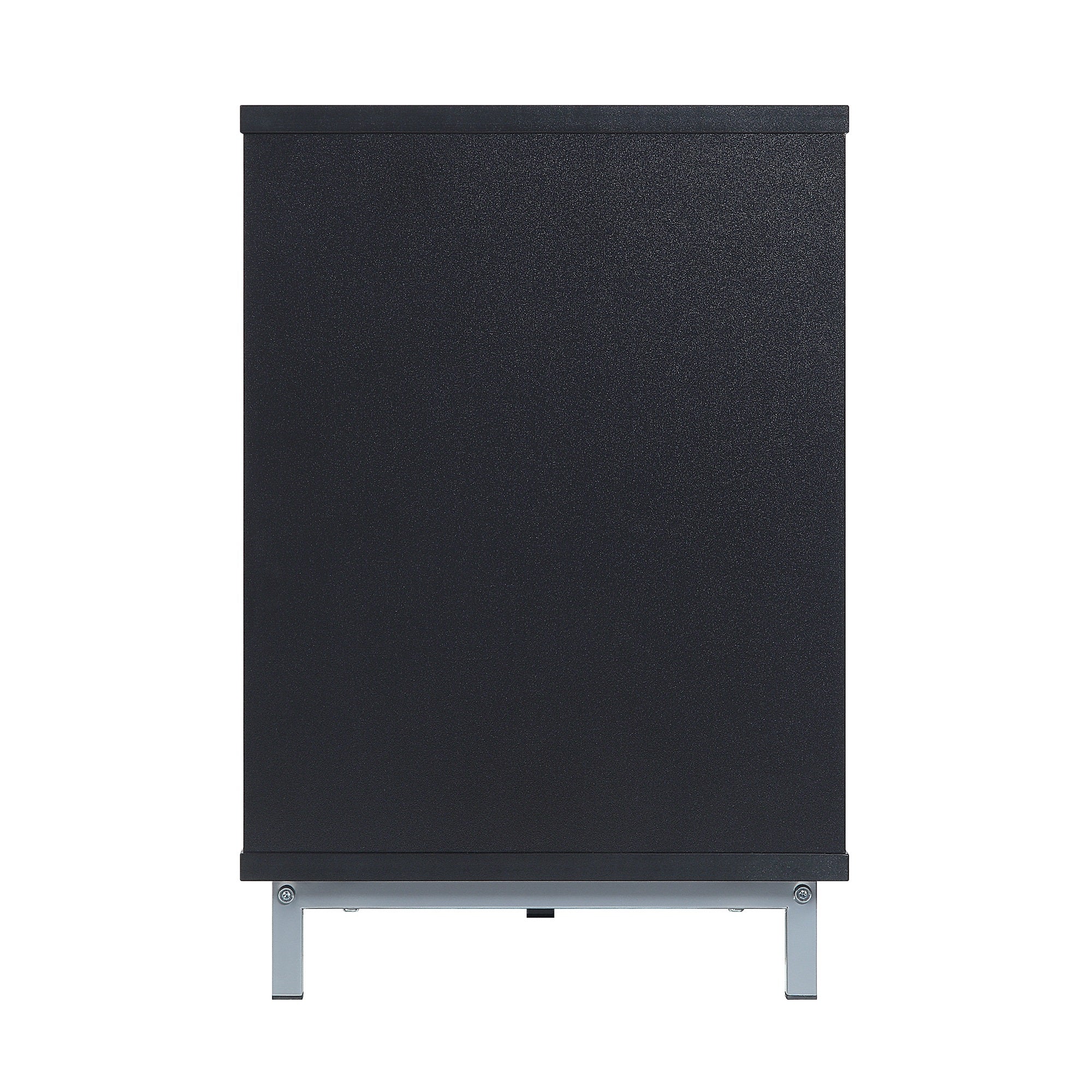 Firey 60" TV Stand/Fireplace with Glass Shelves - Black Gloss
