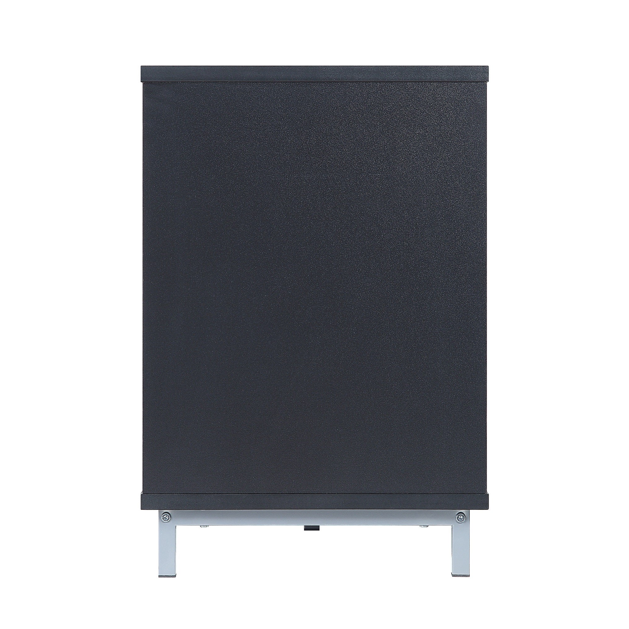 Firey 60" TV Stand/Fireplace with Glass Shelves - Black Gloss