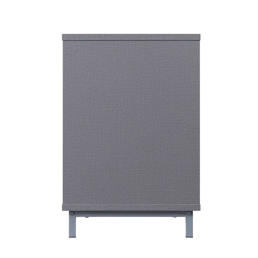 Firey 60" TV Stand/Fireplace with Glass Shelves - Grey Gloss
