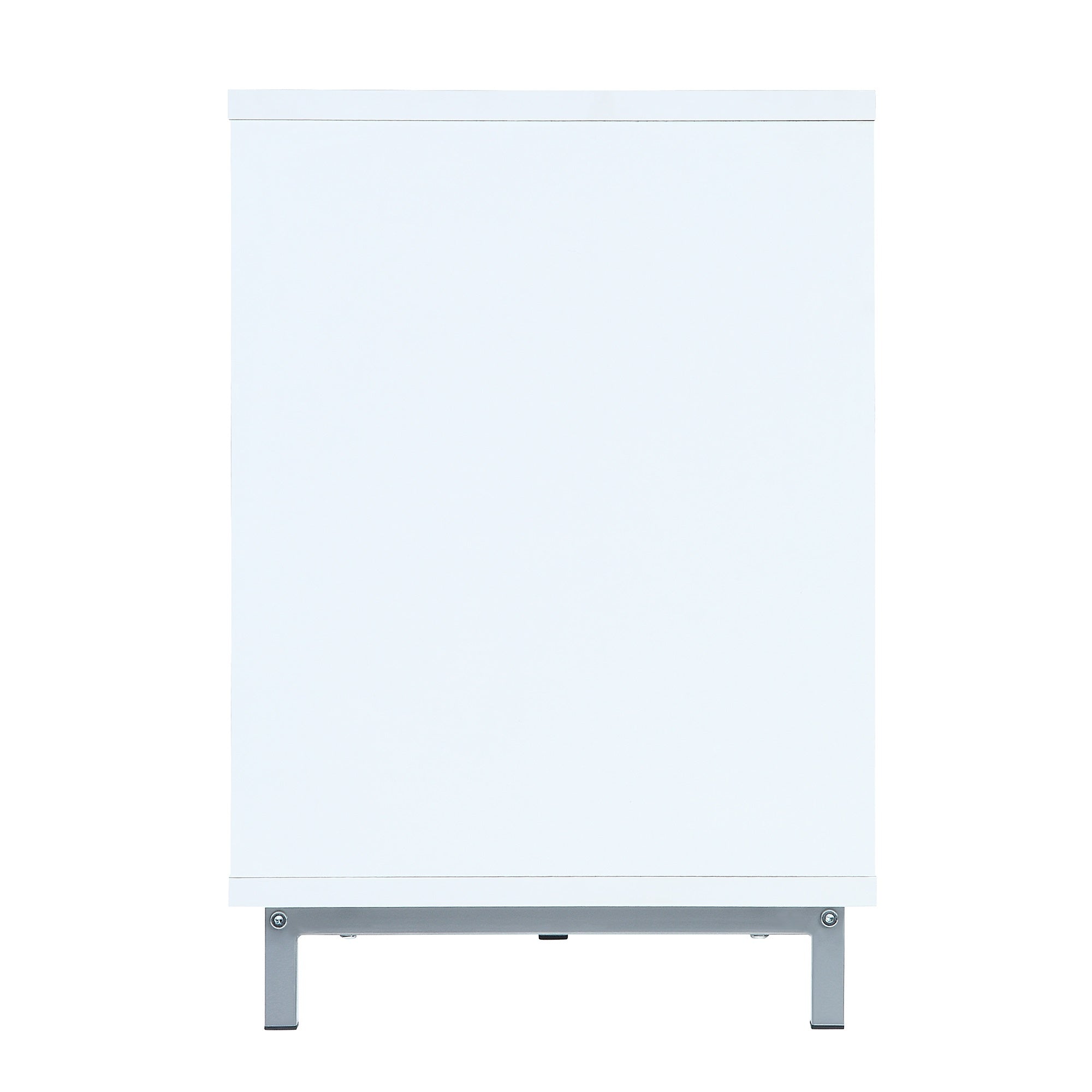 Firey 60" TV Stand/Fireplace with Glass Shelves - White Gloss