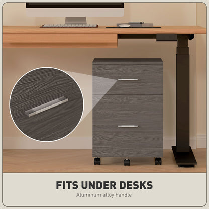 Mobile Filing Cabinet, Vertical File Cabinet with 2 Drawers, Wheels, for Letter or A4 File, Natural