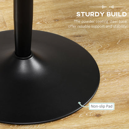 Jan Modern Round Dining Table with Steel Base for Small Spaces-Black