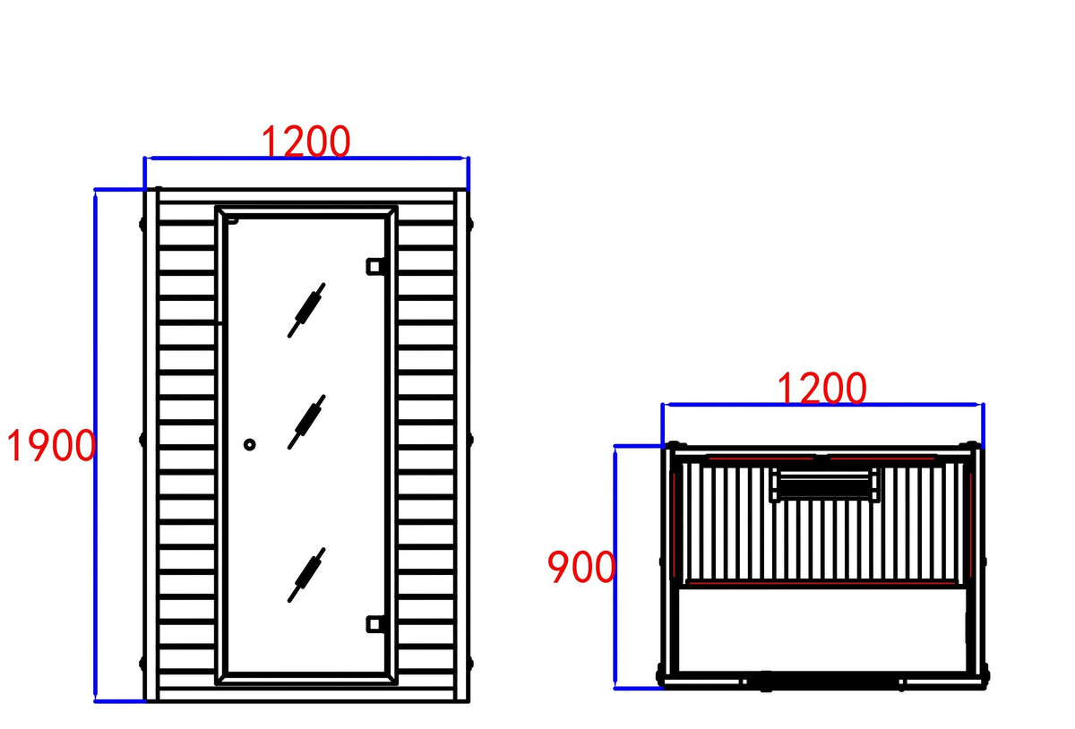 Blisspod | Vienna | Far Infrared Sauna Canadian Hemlock Very Low EMF Sauna, 4 Heaters – 2 Persons