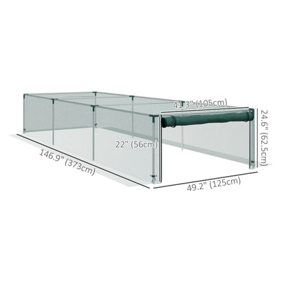 8' x 4' Plant Protection Cage with Zipper Roll-Up Door, Plant Protector from Animals with Galvanised Steel Frame