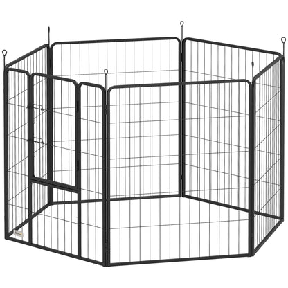 Heavy Duty Dog Playpen with Door for Small Dogs, 6 Panels, 23.5"H