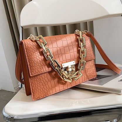 Chain Strap Leather Handbag