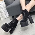 Block Heel Platform Boots