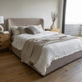 Faye King Bed With Curved Headboard - Perfect Taupe