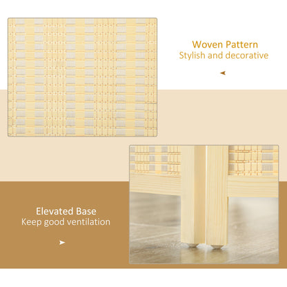 Woven Bamboo Room Divider, 4 Panel Folding Indoor Privacy Screens for Home Office, 71"x71"x0.6", Natural