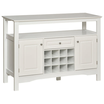 Modern Kitchen Buffet Bar Cabinet Storage Sideboard Dining Server with Drawer & 12-Bottle Wine Rack for Living Room, Espresso