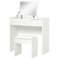 Mia Modern Vanity Set with Flip Top Mirror-White