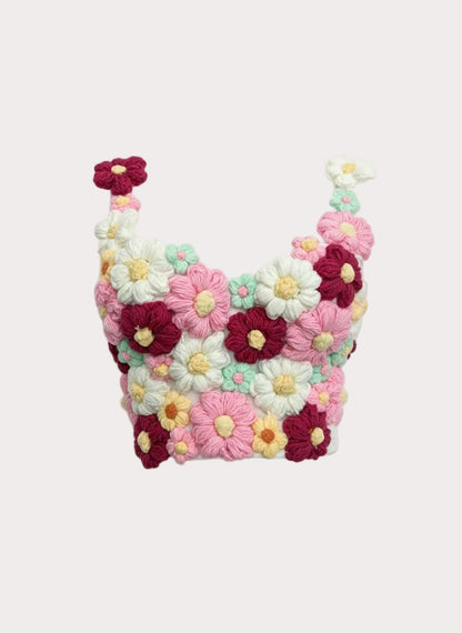 Floral-Multi Color Crochet Top