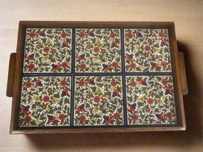 Handmade Palestinian Ceramic Serving Tray for Appetizers, Desserts, or Decor