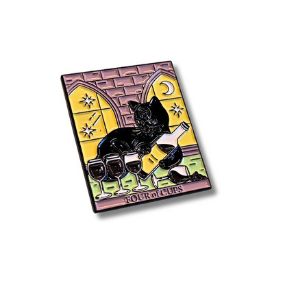 "Four of Cups" Cat Tarot Card | Collectible Pin