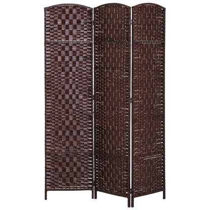 6ft Folding Room Divider, 3 Panel Wall Partition with Wooden Frame for Bedroom, Home Office, Natural