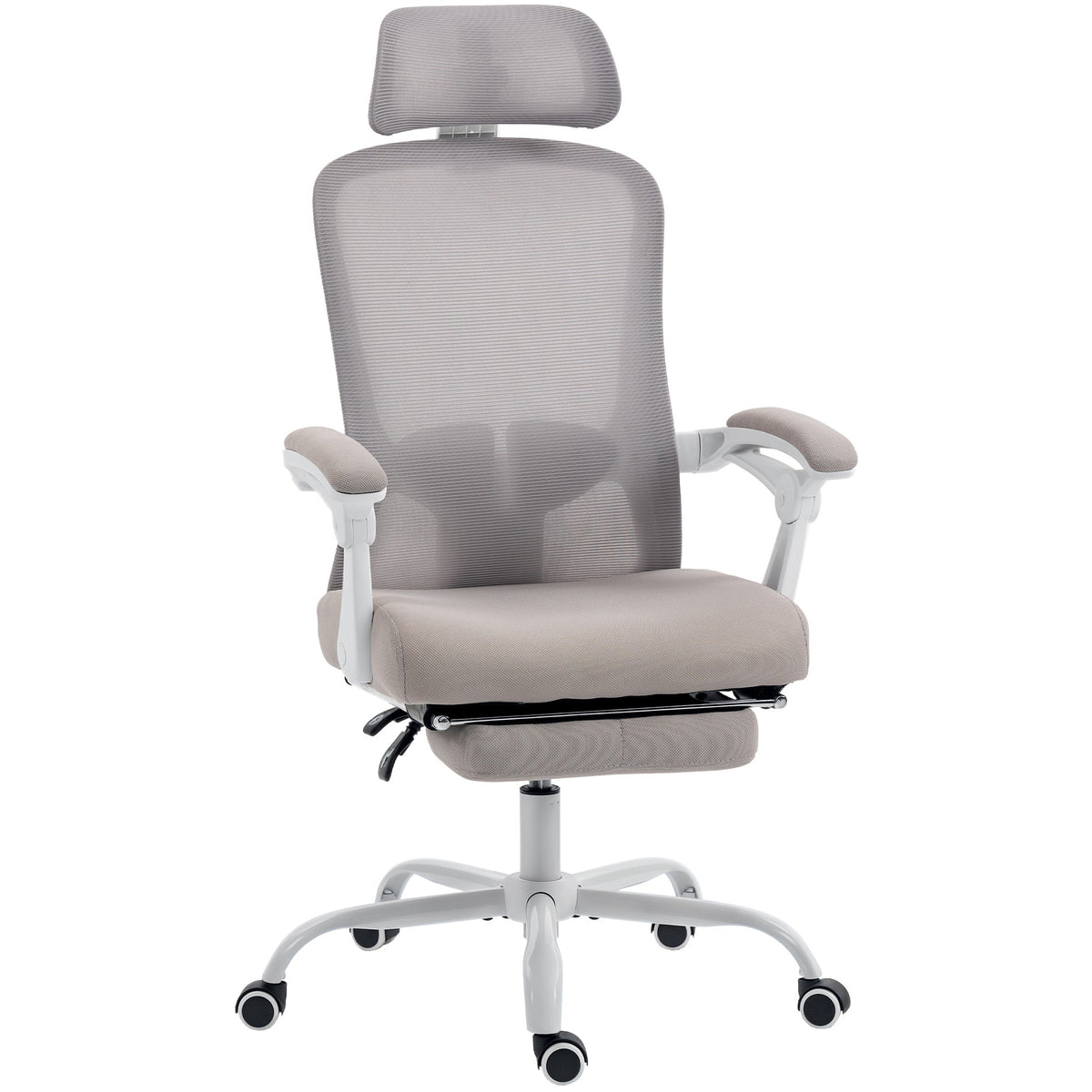 Ergonomic Office Chair, Mesh Reclining Desk Chair with Adjustable Lumbar Support, Headrest, Beige