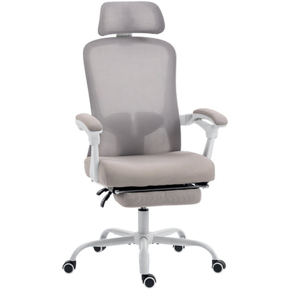 Ergonomic Office Chair, Mesh Reclining Desk Chair with Adjustable Lumbar Support, Headrest, Beige