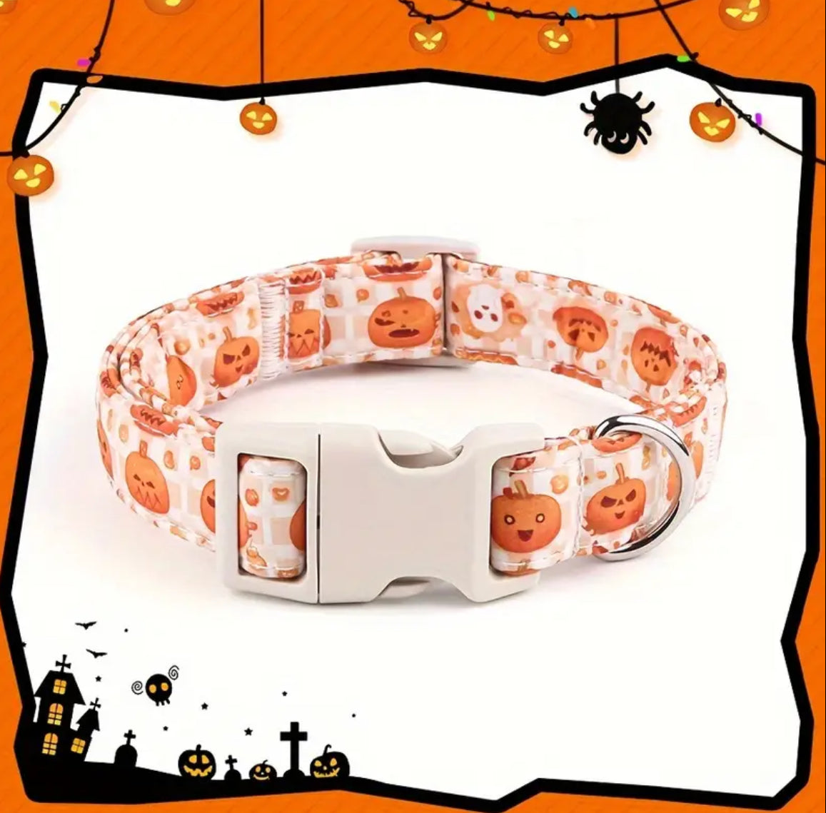 Pumpkin Dog Collar | Halloween Dog Collar