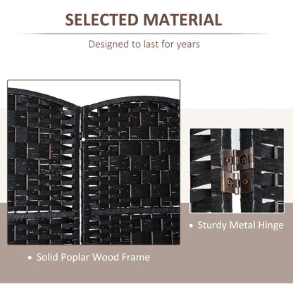 6ft Folding Room Divider, 3 Panel Wall Partition with Wooden Frame for Bedroom, Home Office, Natural