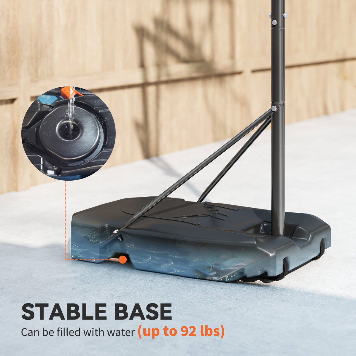 4.1-8.5ft Adjustable Basketball Hoop with 33" Shatterproof Board, 18" Rim, Wheels and Fillable Base, for Teens Adults