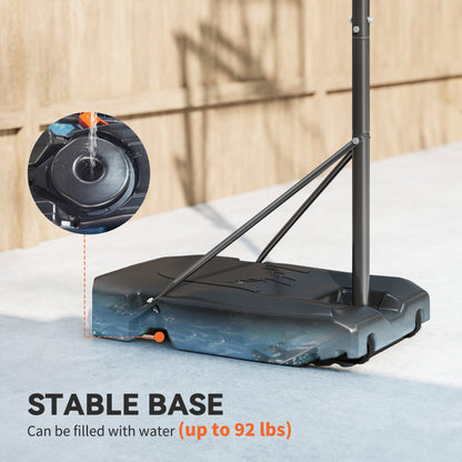 4.1-8.5ft Adjustable Basketball Hoop with 33" Shatterproof Board, 18" Rim, Wheels and Fillable Base, for Teens Adults
