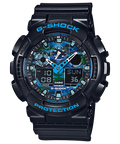 CASIO G-Shock Analog-Digital Black/Blue Camo | GA100CB-1A