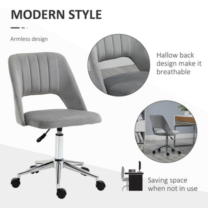 Mid Back Office Chair Velvet Fabric Swivel Scallop Shape Computer Desk Chair, Green