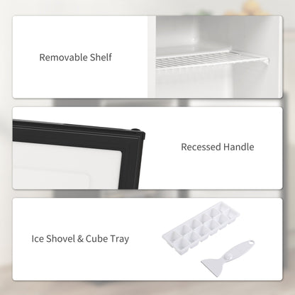 1.1 Cu. Ft. Mini Freezer, Compact Upright Freezer with Reversible Door, Removable Shelf, Adjustable Temperature, Black