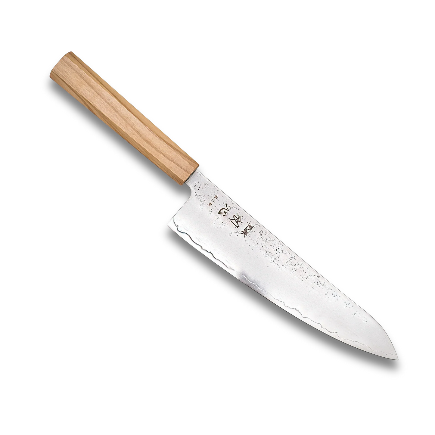 Ginrei Silver 3 Nashiji Gyuto Knife 210mm - Olive Wood Handle