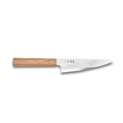 Ginrei Silver 3 Nashiji Kudamono Knife 150mm - Olive Wood Handle