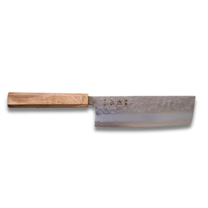 ginrei silver 3-layer nashiji nakiri knife 170mm olive wood handle