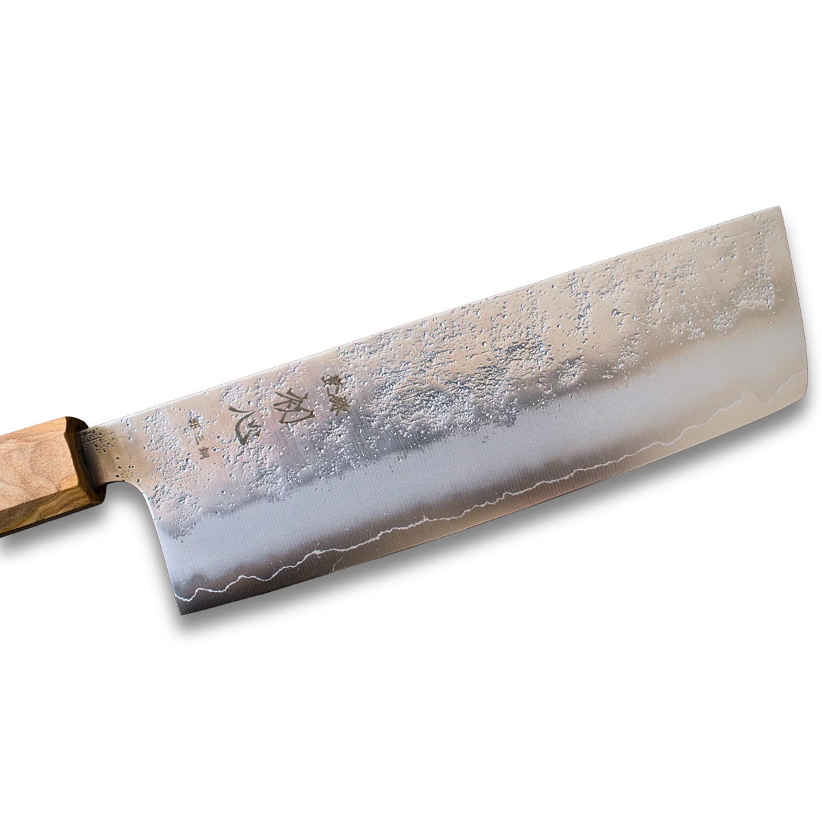 ginrei silver 3-layer nashiji nakiri knife 170mm olive wood handle
