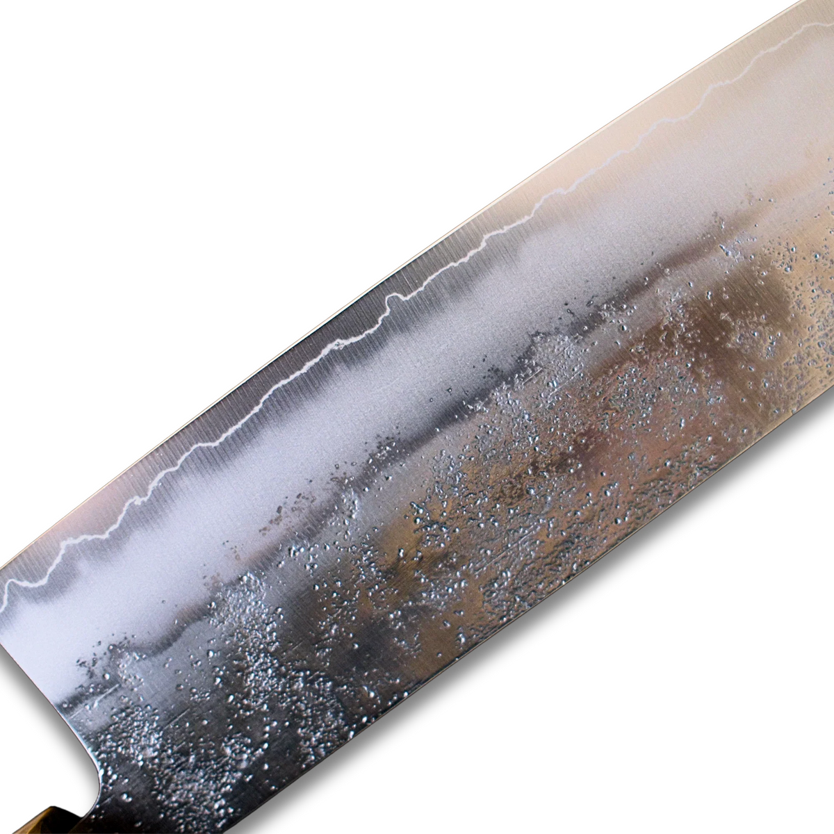 ginrei silver 3-layer nashiji nakiri knife 170mm olive wood handle