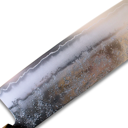 ginrei silver 3-layer nashiji nakiri knife 170mm olive wood handle