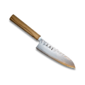 Ginrei Silver 3-Layer Nashiji Santoku Knife 170mm Olive Wood Handle