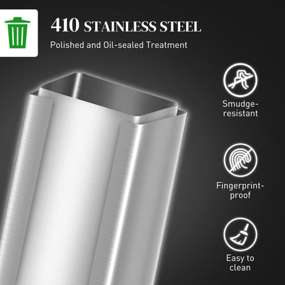 5.3 gal/20 L Stainless Steel Kitchen Garbage Can with Soft-close Lid, Foot Pedal, Fingerprint-Proof, Black