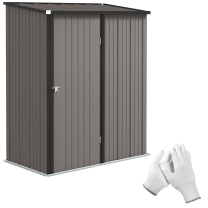 5' x 3' Outdoor Storage Shed, Steel Garden Shed with Single Lockable Door, Tool Storage Shed for Backyard, Black