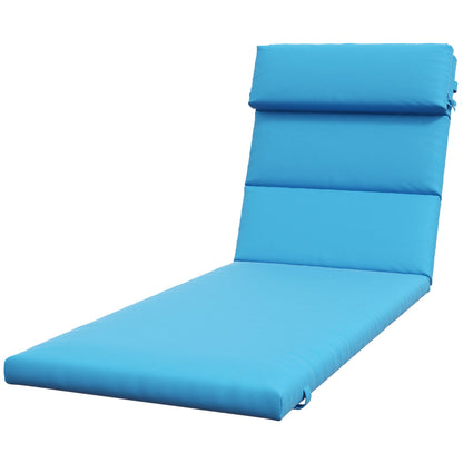 Patio Chaise Lounge Chair Cushion Replacement Sun Lounger Pads with Headrest and Ties, Beige