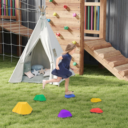 6PCs Non-Slip Stackable Kids Stepping Stones, Heart-Shaped