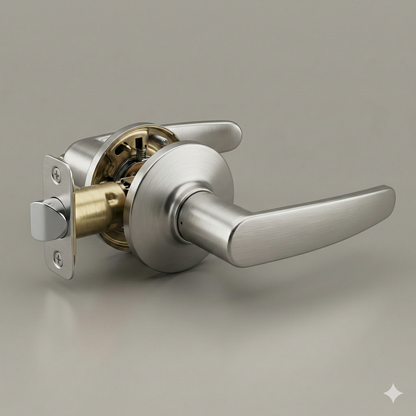 AeroCurve Door Lever | Matte Black & Satin Nickel | Keyed, Privacy, Passage, Dummy | Ergonomic Hollow Core Handle