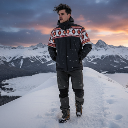 Sunburst Diamond Print Windbreaker
