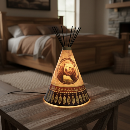 Teepee Table Bear Lamp