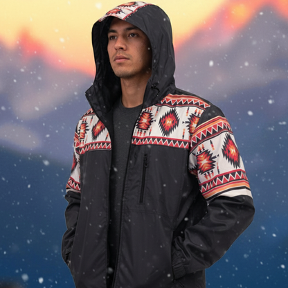 Sunburst Diamond Print Windbreaker