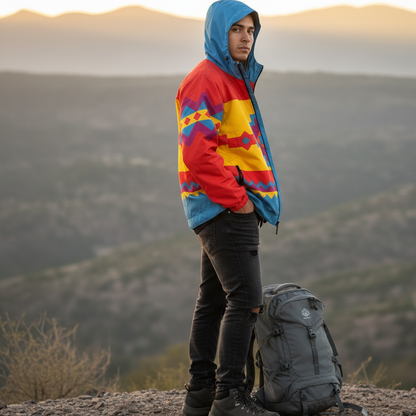 Blue zigzag Windbreaker