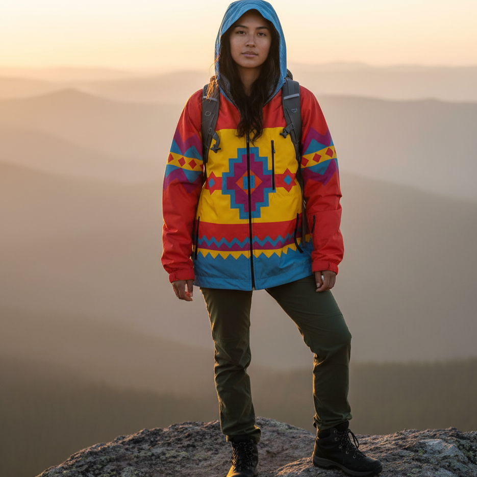 Blue zigzag Windbreaker