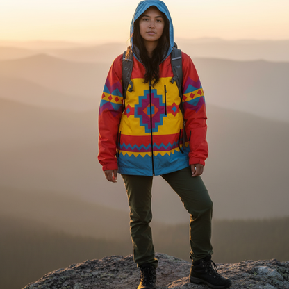 Blue zigzag Windbreaker