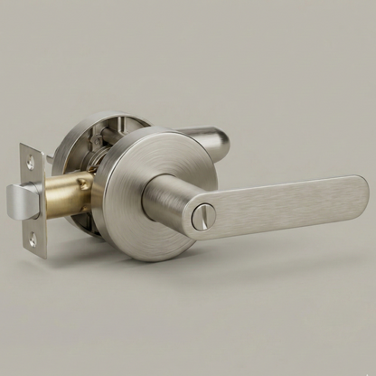 Flat Bar Door Lever, Satin Nickel or Matte Black — Interior Door Hardware Set