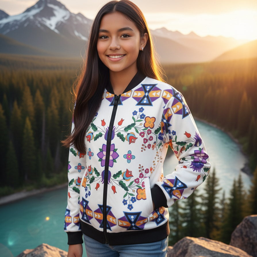 Ivory Bloom Kids Bomber