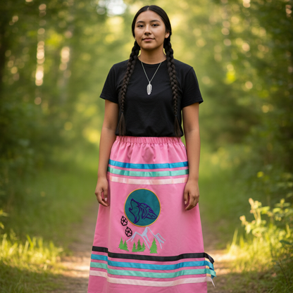Howling wolf Ribbon Skirt
